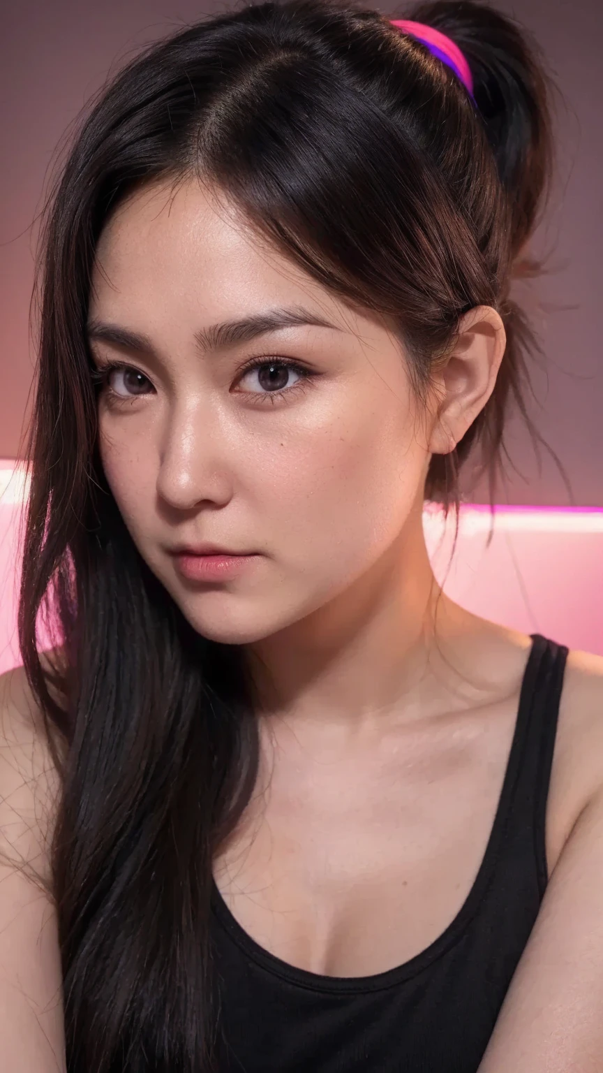 Ultra detail, high resolution, Ultra detailed, Best quality, Amazing, Top quality,Unified 8K wallpapers, Cinematic lighting, fully body photo, small round breasts, Miss Asia, beauty model, Noble and elegant clothing, silky lingerie, Earrings, (((Trendy hairstyles)))