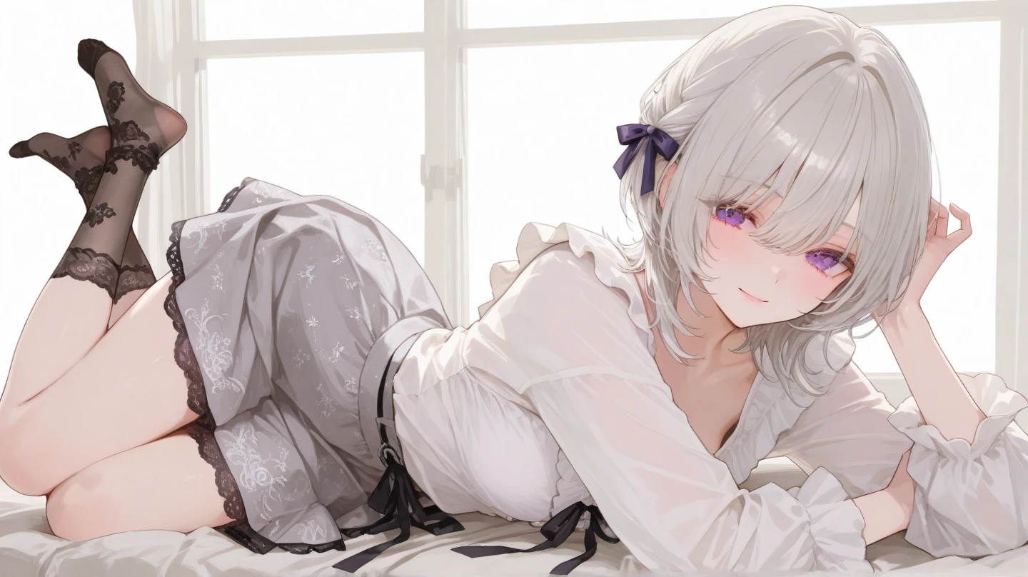 1girl,8k, sitting on a bed,no pant