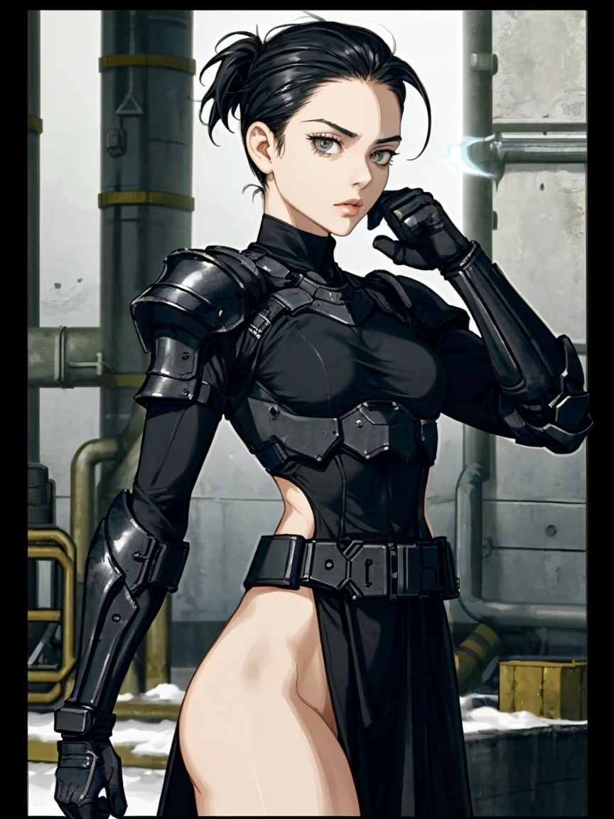 (high resolution, pixel perfect, gorgeous illustrations), (hyper quality, muste piece, etheric: 1.4), ((nsfw)), (((cowboy shot))), face focus, ((1girl)), (((Androgynous, boyish))), (((15 years old))), (((((punk))))), hot Rocker punk girl, ((((fingering, schlick, masturbation)))), cool atmosphere, black hair, ((((very_short_hair, slicked_back_hair)))), (((piercing))), eyelid_piercing, nose_piercing, (((Exquisite face, aroused))), blush, tattoo, ((((muscular_female)))), (ideal ratio body proportions, slender, flat chest), fighter, ((dominatrix)), (((highleg_leotard_armor))), (((cameltoe))), shiny skin, gleaming skin, simple background,