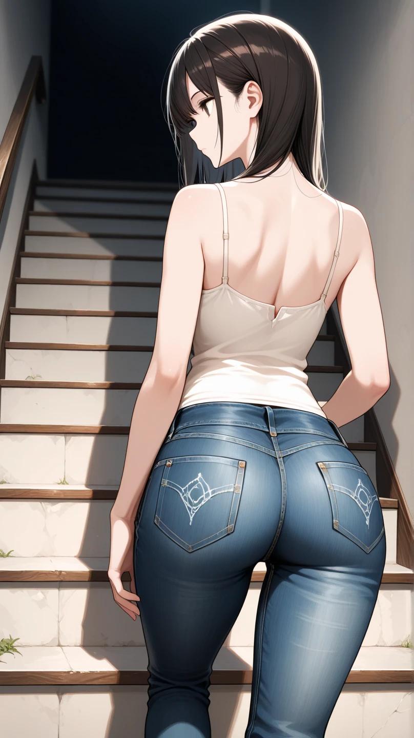 (Get on all fours with your ass facing me、looked back:1.5)、(8k, RAW Photos, Highest quality, masterpiece: 1.2), Very detailed, Super Resolution, (Genuine, Genuine photos: 1.37), Portraiture, High-quality RAW color photos, Professional photos, Very detailedで美new, Very detailed, 8k壁紙, Amazing details, Large file size, Official Art, Very detailed CG Unity 8k壁紙, Very detailed beautiful girls, Very detailed facesHighly detailed eyes, Very fine skin, Very detailed fingers, Very small nose, Very detailed detailed mouth, Perfect Anatomy, Detailed Background, High Quality Clothing,20th Generation, cute girl, Genuineistic body, White skin, Glowing Skin, (Blunt bangs: 1.2), smile, cute, like々new, cute face, Genuineistic face, Delicate eyes, Saggy eyes, (((White panties))), Earrings, necklace、Looking into the camera, Dynamic Lighting, C cup breasts,Small breasts、(I can see your pants 1.2)、Panty shot、(Gorgeous nightclub background1.2)、(Dynamic Sexy Pose 2)、(Gorgeous Theme 2)、(With cleavage 2)、(Short denim pants)