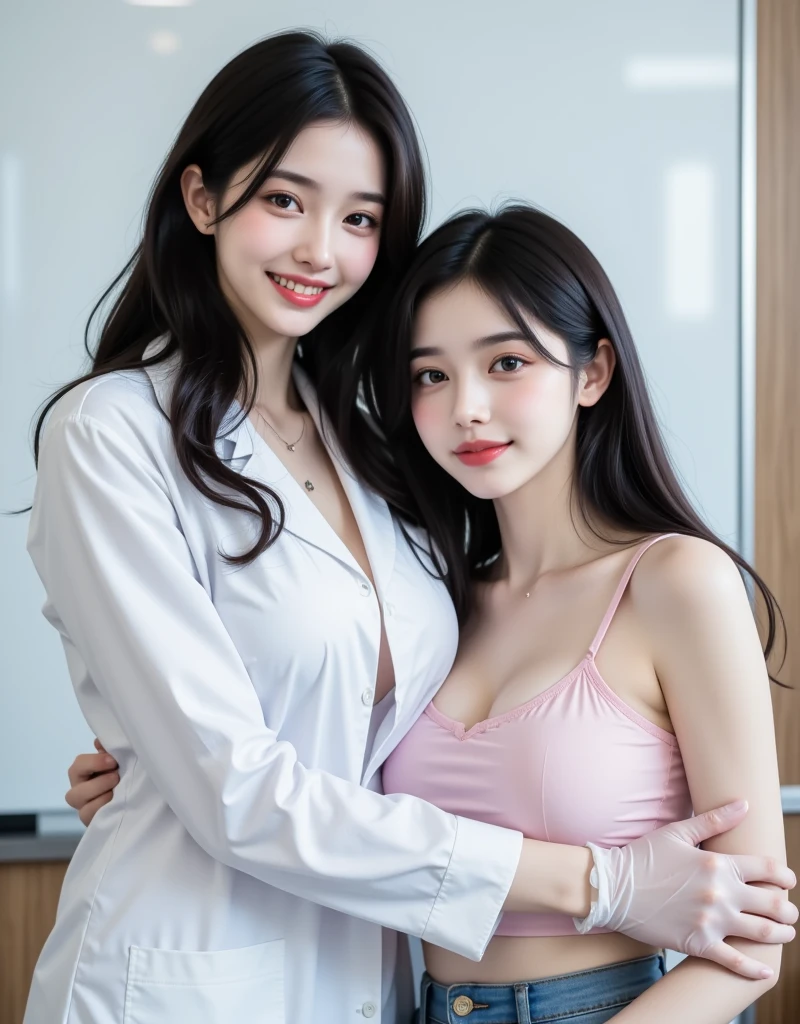 High angle lens,Center view,(RAW photos,Bestquality),(lifelike,Photorealistic:1.3 pcs),wide angle photograph,a masterpiece,2. Naked GirlNaked GirlNaked GirlNaked GirlNaked GirlNaked GirlNaked GirlNaked GirlNaked GirlNaked GirlBeautiful Nurse,Adorable,young,Perfect Body,Top Korean beauty,(All over body:1.3 pcs),photorealiscic face,Diffuse light,Create softness,Uniform glow in the hospital((operating room)),Surgical gloves,Medical equipment,Anesthesia machine (Nurse uniforms are smooth、Cultivation:1.5,((gaping、Fluoroscopy:1.5,Expose the chest:1.5))),Perfect breasts and buttocks:1.4 pcs,Slim legs:1.2、 Nurse、 Nurse cap、 stethoscope,(((Black Stockings,Small, beautiful big breast,, White tender toes)))RAW photos, on top of bed, Top Quality, lifelike, lifelike, RAWExtremely detailed, Very refined and beautiful, Professional Lighting, lighting on face, Depth of field, Focus on the character, All over body:1.3 pcs, 2,,,, 0-year-old woman, Brown Hair, brown eye, small head, (((Large,))),2,,, fashionGirl, Beautiful Eyes, Real face, Real skin, Real face, realistic skin, Detailed eyes,Double eyelidd,long eyelash ,Swollen eyes,Healing is a smile:1.5,Baring tongue,Take a stethoscope(Stylish and flowing short hair: 1.3 pcs)(All over body:1.5)