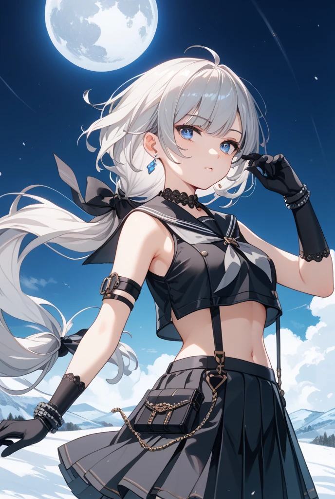 ((Masterpiece)),(hires),(Best quality),1girll,(Beautiful detailed eyes),（Bind the chest with a belt）,Extremely flat-chested,Skinny,Short white hair is dyed,hot pant,