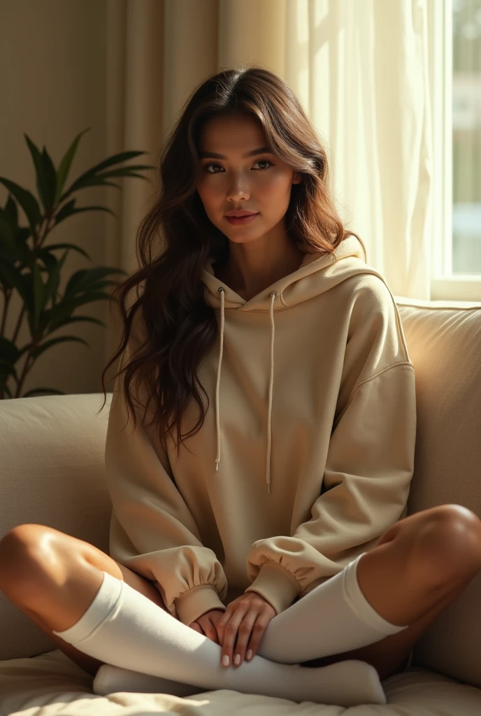 a beautiful girl wearing sweatshirt