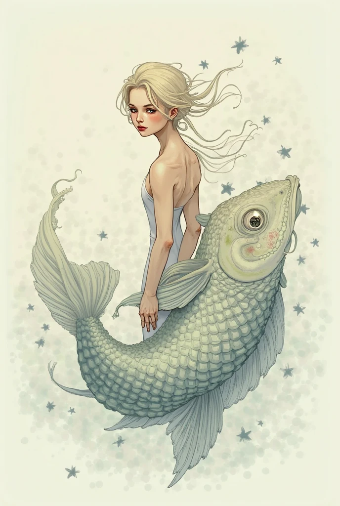 um close up de um desenho de uma sereia sentada em uma rocha, high quality sketch art, sereia, fine art sketch, a pencil sketch, Trend in Devian art, artistic sketch, Pencil sketch, arte magistral e intrincada, sketch art, sereia bonita, realistic sketch, Estilo de desenho bonito, mermaid in distance, designer pencil sketch, Tattoo sketch of a sea, sirene desenho grafite