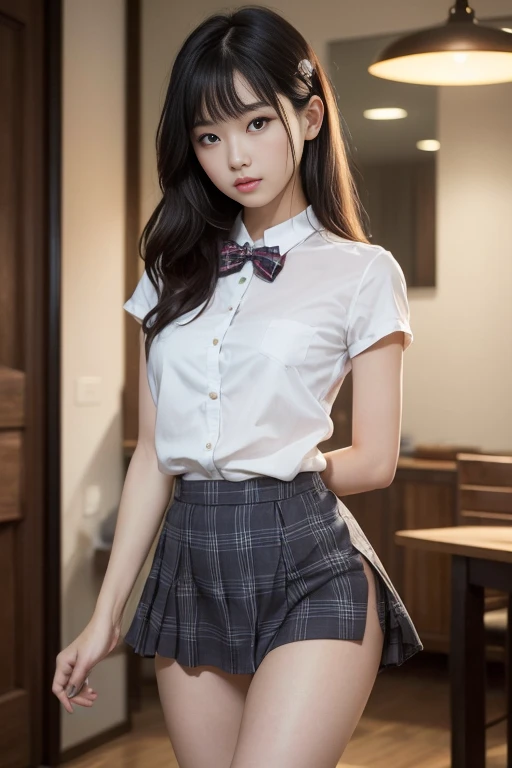 Molester、Voyeur、8k、写真画像masterpiece、Highest quality、Super Resolution、Large file size、Very detailed、High resolution、Highest quality、masterpiece、Very detailed、CG、Unified、8k wallpaper、wonderful、細部にまでこだわったmasterpiece、Highest quality、High resolution、masterpiece、outstanding features 、8k品質、(Tabletop:1.25)、 (Highest quality:1.6)、(超High resolution:1.5)、(Genuine:1.75)、8k解像度、 (RAW Photos:1.2)、(Genuineistic:1.4)、Pale light and shadow、Dindal effect、Light on the face、Cinema Lighting、In a crowded train、A strong wind blows through the car window、Windblown Hair、((delicate feet photos))、Low angle view from the feet、1 23-year-old female、Beautiful detailed woman、Beautiful woman with light brown hair, delicate light brown hair、disheveled curly hair、((Light brown beauty))、(hair over one eye:1.3),、Incredibly cute face、Delicate eyes、And slim、Very small waist、Very detailed eyes and face、Beautiful details、Ridiculous、((short sleeve, extremely thin shirt, collared shirt, white skirt, black lace thong, shiny silk thigh-highs, ))、Wearing high heels、 (She is looking at the window、Anxious expression、I can't hide my bewilderment、No one will help you、Filled with sadness、blush, open mouth, shy, embarrassed, cute face blush embarrassed),Illumination from below、The inside of the skirt is clearly visible..、Favorite Images、スカートからチラリと見えるblack lace thongVoyeur、camel toe,