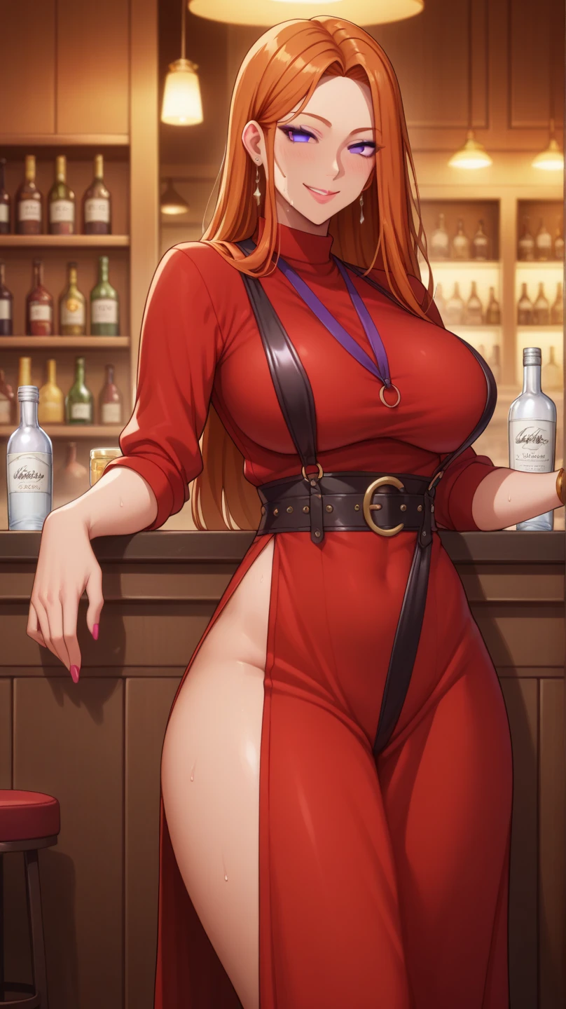 1girl, solo, masterpiece, best quality, detailed, narrow waist, wide hips, huge breasts, gigantic ass, score_9, score_8_up, score_7_up, Aurora lol, 1girl, red hair, round glasses, freckles, jewelry, rabbit ears, abs, bursting breasts, casino, bunny girl suit