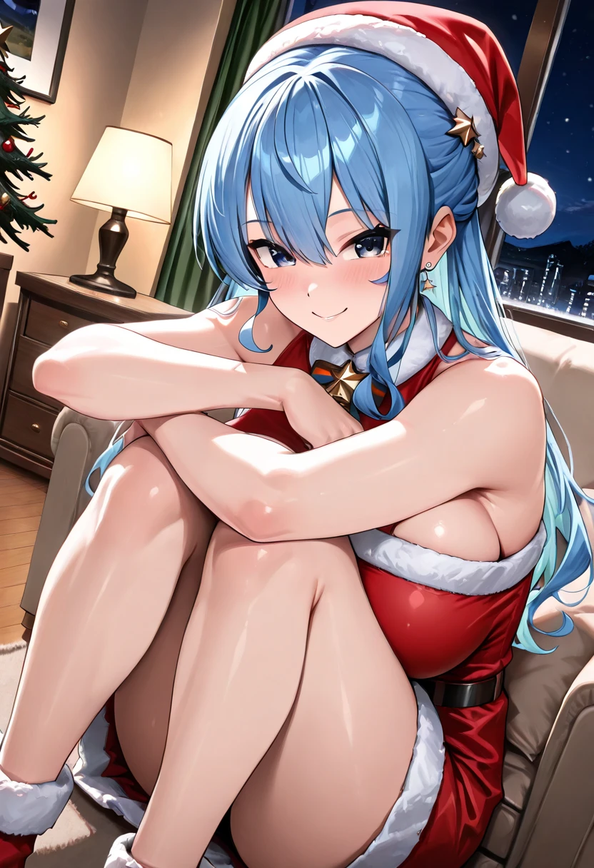 Sakimi-chan, (Ganyu /genshim impact)/, a girl with 18 years old, (santa dress), (reaching out and Hardcore sex), (crazy expression),