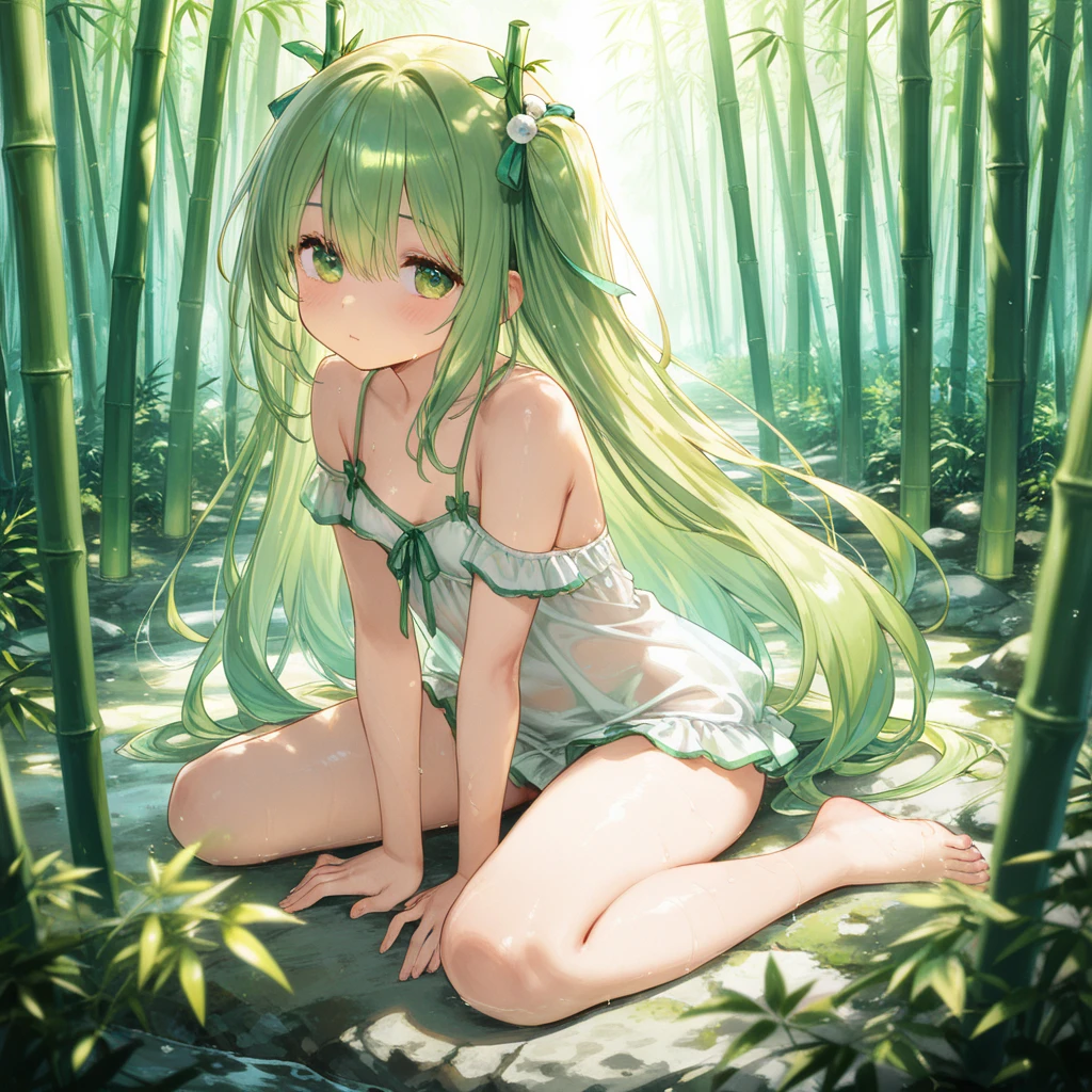 ((Masterpiece)), (Anime:1.3), ((best quality)), ((Deep in the forest)), profie, (RAW photo: 1.2), (High Definition:1.3), (Professional Photography:1.2), full body, (), (Beautiful jade green eyes:1.5), (from side), ((Astonished face)), open mouth, 8K, Textured skin, cinematic lighting, 1girl, wide-shot, (Cute innocent teenage girllossy lips, (thick lips), slendar body, flat chest, messy hair, (medium hair), (exposed naked nipples and vagina), naked Slender body, (naked flat chest), blush and sad, (exposed naked stomach), cat ears, pale brown hair, dimly lit, ((Deep in the forest)), (mist effect:1.3),