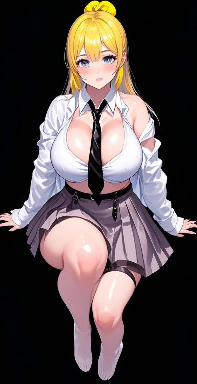 1 Girl,high school girl,RAW Photos,High-cut underwear,Low Angle(Angle where you can see inside the skirt:1.3,pubic hair),cameltoe,from below:1.3,pointybreasts,Highest quality, Ultra-high resolution:1.3, loose socks,Brown Skin(very fine and beautiful skin),blonde, Black gal, Highest quality:1.3,(masterpiece), (Very detailed8K:1.1),Very detailed,Cinema Lighting, Detailed light, Best Shadow, Dynamic Angle(From directly below:1.1),Elaborate panties(High leg pants:1.1),Super big breasts:1.6, Plump thighs, mini skirt(Pleated skirt),Indentation:1.1,,In the classroom