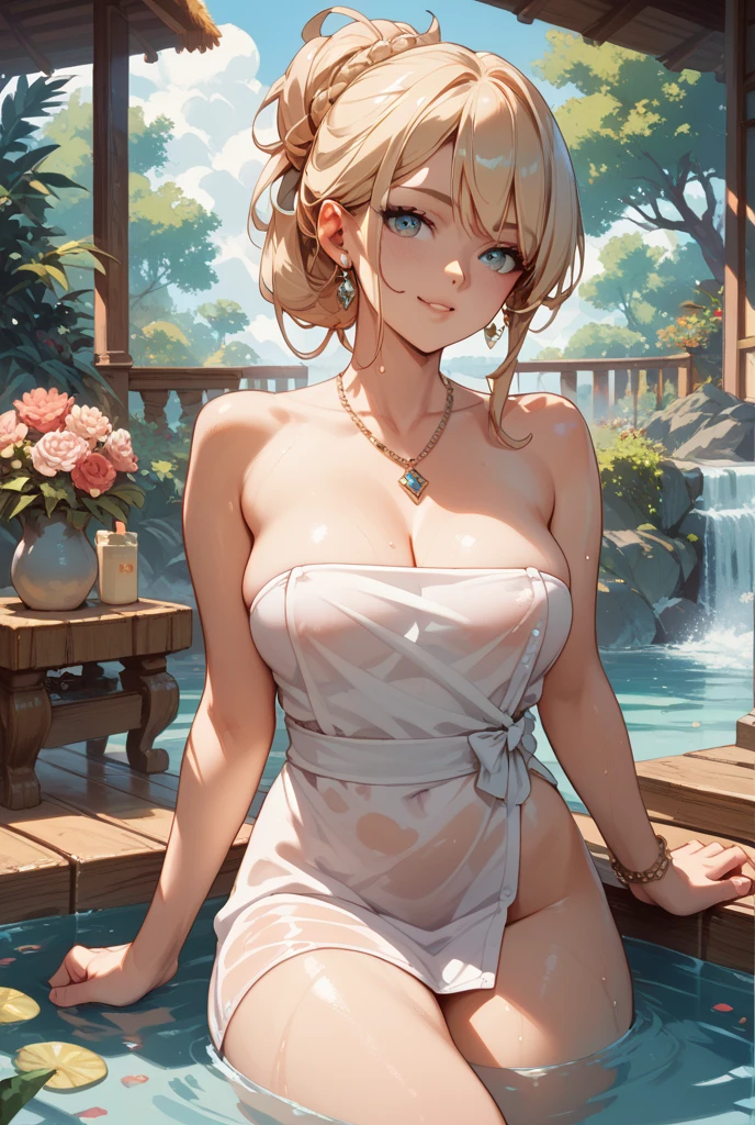 ((NSFW,Nude,female ,masturbation,dress)),beautiful, masterpiece, Highest quality, Hello, And soul, One Girl, Medium Chest, Portrait Shot, Look at the viewers, Outdoor swimming pool, Wet skin, Intricate details,>,((Covered),Leg spread,masturbation,Embarrassed face,Sweat
