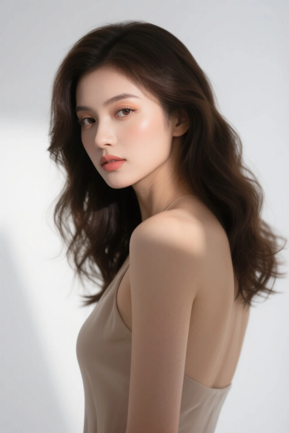 highest quality、4K、Perfect Face、Perfect Style、perfect body、Sunburn、beautiful lady、mature、long curly layer brown hair、Swept-back hair、full body, sexy 、charming、healthy、of the highest quality、8K、red dress, windy hair,
Abstract shapes, deep grayscale tones, polygon fragments, geometric patterns, low-light monochrome background, polygonal shadows, composition of straight lines and sharp angles, facet of modern art, deep textured base for digital art, minimalist style, dynamic contrast of light and shadow, contemporary graphic design, background for visual concepts, upscale matte finish, meticulous attention to detail