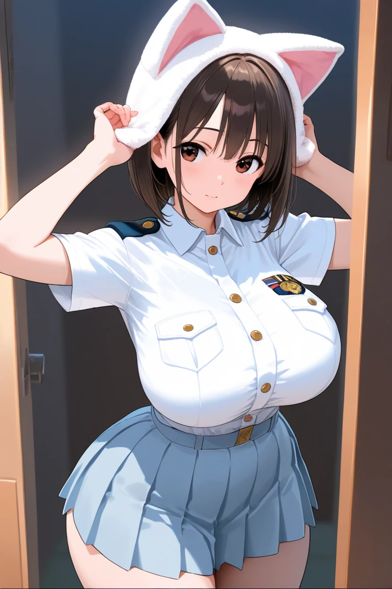 lumen reflection, Natural lighting, Evocative, Triad color scheme, Cowboy shot, elegant, voluptuous:0.6, view the viewer, 1girl in, Female, Solo, Blush, Open mouth, tusks, sfv, touko, Brown hair, Medium hair, Blue eyes, hijabi sluty, Red bandana, shirt, Red shirt, short sleeved shirt, Skirt, White skirt, Mini skirt, Shorts, Dark blue shorts, bike shorts, Shorts under the skirt, mitts, White gloves, huge tit, Plump crotch, Fitness model, Ruddy cheeks, perspire, Sweaty, The whole body is soaked with clothes, Wheezing, Mouth open, Reveal a shy and nervous expression, cleavage, Stand in dim light、in a crowded train, Caught by a group of men, grabbing the breasts, A crowd stared at her intently, A lot of male arms, POV hands, assisted exposure, pulled by another, lifted by another, undressing another, Catch, Pulling, clothes pull, bra pull, Shirt pull, was raped, ((She was held from behind by a man:1.5)), ((The man approached her chest,Stick out her tongue:1.5)), ((She was grabbed by the chest by a large group of men:1.5)), ((The man presses his chest against the woman's back:1.5)), ((She was grabbed by a large group of men on the buttocks:1.5)), ((very large crowd of men around her:1.5)), ((A group of people are all men)), full bodyesbian,NSFW,puffy nipples,Handjob by the top of the pants