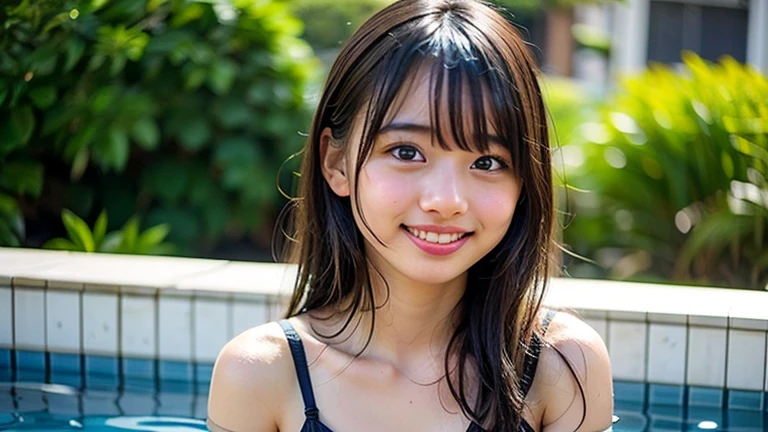 (Best-quality, Masterpiece, Ultra-High-Resolution, (Photorealistic:1.4), Raw Photo, depth of field, professional lighting), (1girl, the most famous Japanese idol, running at summer-beach), (((innocent smile))), (((wearing bikini, detailed bikini):1.3)), (((extremely cute and extremely childish face))), (((extremely cute and extremely big black-eyes))), (((extremely beautiful and extremely realistic skins))), (black-long-straight-hair, extremely cute long-eyelashes, extremely cute moist-lips, attractive body)