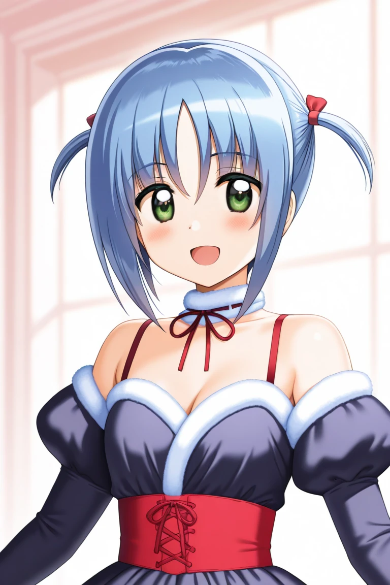 (((wendy))), fairy tail, anime art style, 1girl, solo, small_breasts, dressed, long_hair, looking away, shy, ((maid bowing, clothes lift, skirt lift, facing viewer, cameltoe closeup)), embarrassed, maid outfit, hair_ornament, blushing, hair_between_eyes, twintails, brown_eyes, blue_hair, upper_body, anime_coloring, short female, thick thighs, loli, maid headwear, thick thighs, thigh highs, from below, Blue hair,,