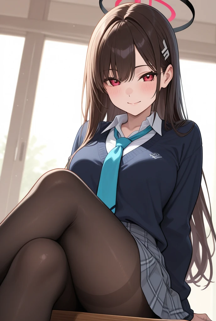 1 adult seductive woman, sitting, sad smile, (Lift one leg:1.4), (spread your legs:1.4), (long brown hair, Pink Suit Jacket, pink tight skirt), open blouse, (bare chest:1.1), barefoot, nipple,  No panties,(spread your pussy, public hair), love juice, [green eyes], brown belt,  sapphire earrings, navy blue tie, open your mouth,fingerbanging, background, On antique desk in modern office