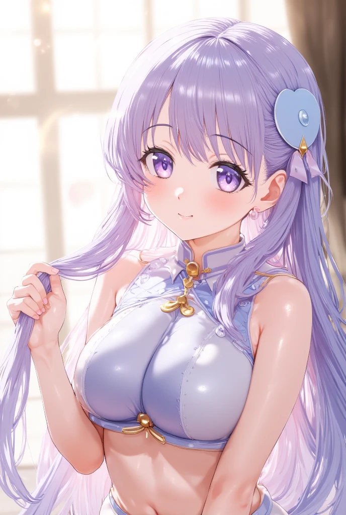 anime、1 female、lower angle、whole body、semi-long、Curly Hair、blue eyes、Dark lips、Well-groomed face、one piece、mini skirt、valley、Beautiful breasts、cherry blossoms、cherry blossoms吹雪、Kyoto cityscape、sunlight、masterpiece、Ultra-high resolution、delicate、16K、Perfect lighting