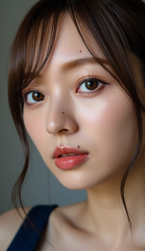 orgasm face, sexual climax, nose blush, ahegao, detailed erotic facial expression, sensual portrait, lustful gaze, flushed cheeks, saliva drool, highly detailed, 8k, photorealistic, masterpiece, chiaroscuro lighting, dramatic lighting, cinematic, hyper realistic