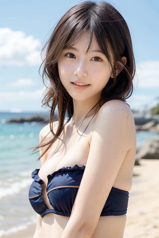 (bestquality,10,10,highres,masterpiece:1.2),ultra-detail,(Realistic,photoRealistic,photo-Realistic:1.37),Thai Women,Girl in the garden,Full body , Pose from different angles,Wear swimsuits with beautiful details...,Posing for close-up photos at the beach,Wet hair and swimsuit from the sea,The background is bright with a clear sky and soft light...,ISO 100,Shutter speed 1000,F-stop 2.0,Capture the beauty of the moment,beach feel,vibrant colours,The light is soft and natural..,Express happiness and confidence,sparkling water drops, sandy beach,clear blue ocean,relaxing atmosphere,Silent and silent,Green palm trees line the beach...,Graceful waves crash gently...,Magical golden light,Beautifully defined facial features,Long and flowing hair,The skin is glowing and sun-kissed...,Delicate texture on the skin,Tropical Paradise,summer vacation feeling