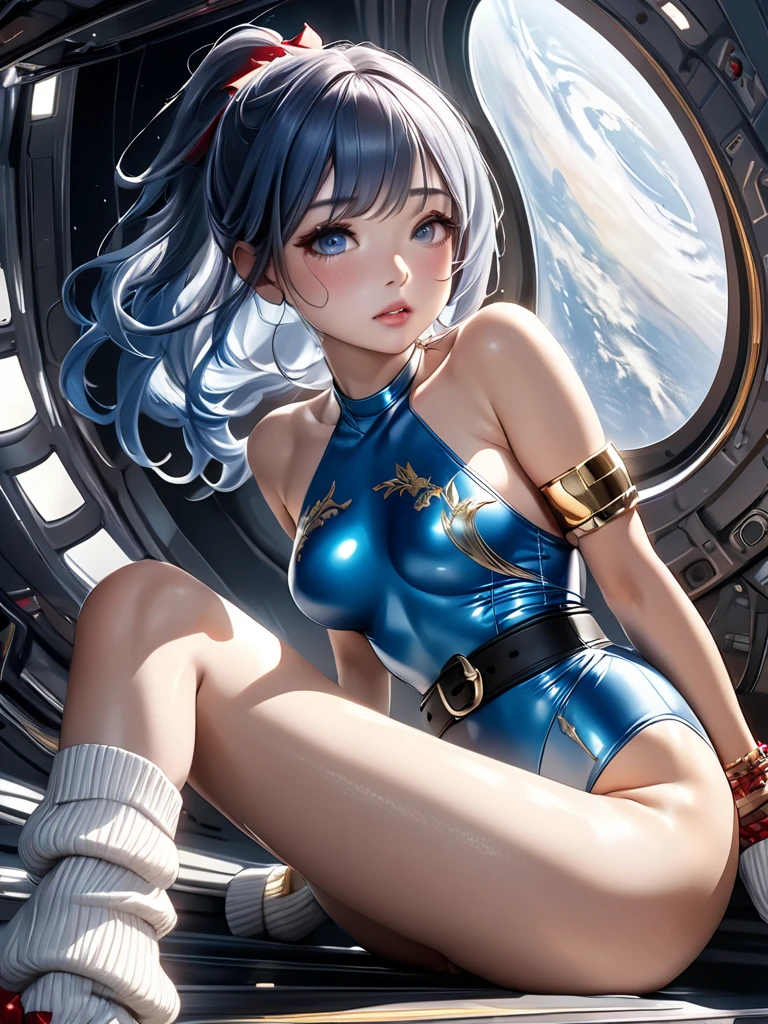mulher, (usando roupa de astronauta), (peitos grandes), marcados, exposto, rosto perfeito, alta resolução, 8k, (bunda grande), corpo perfeito, (Rosto e Corpo detalhado), imagem ultra-realista, roupa colada, (virilha marcada), palheta de cores azul, beautiful asian woman; --auto