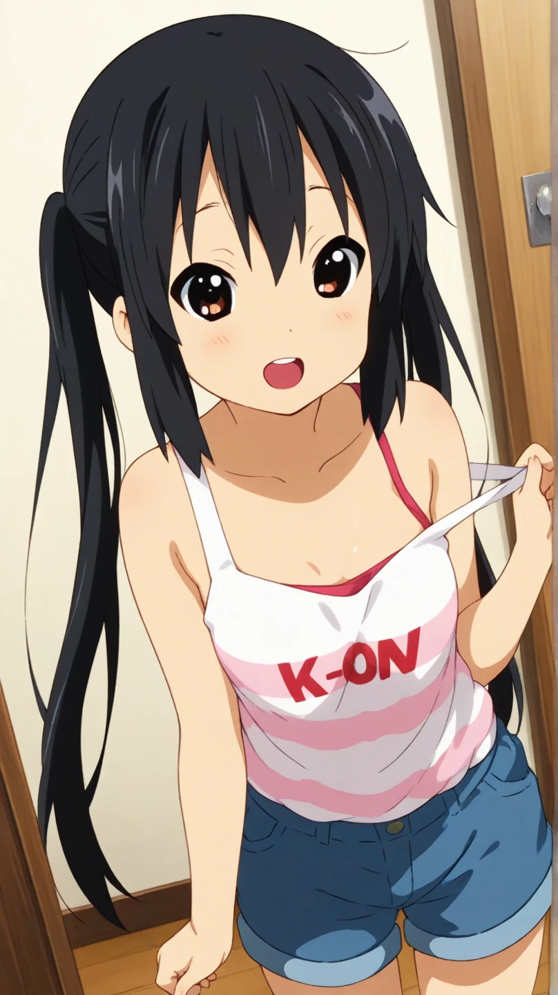 School uniform, ahegao, blush, wet, white Stripe blue striped panties, see through, nipple, sad, ddler
