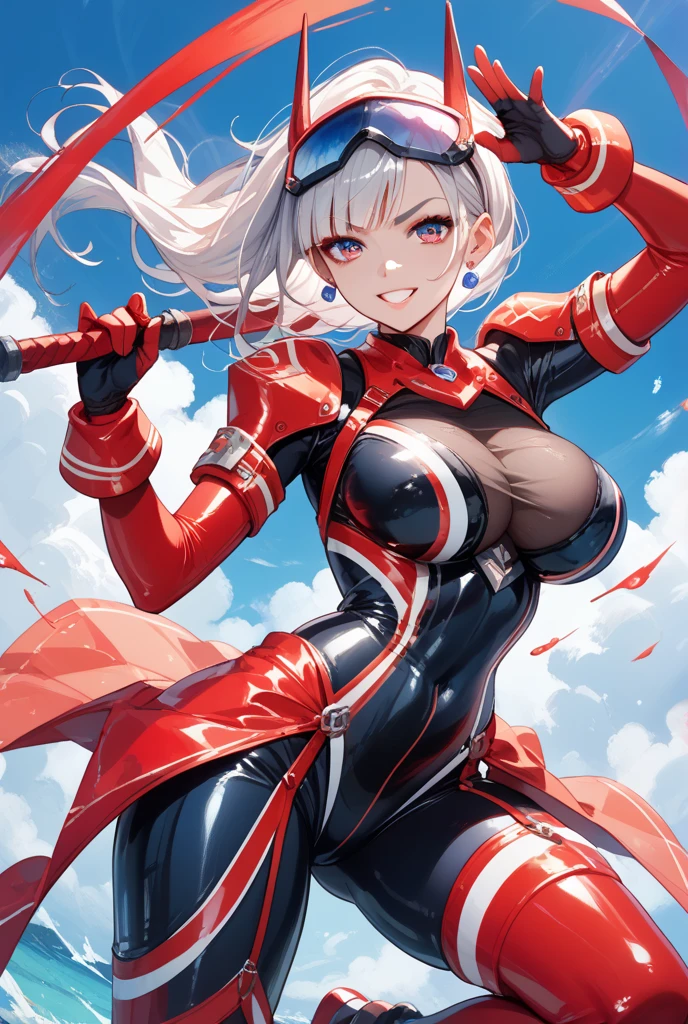 Anime-style image，A woman wearing a santa hat and leather costume, v from demons may cry like elves, badass anime 8 k, Ilya Kuvshinov sty. 4k, best anime 4k konachan wallpapers, Popular topics on cgstation, 8K high quality detail art, Very detailed ArtGerm, Anime style 4k