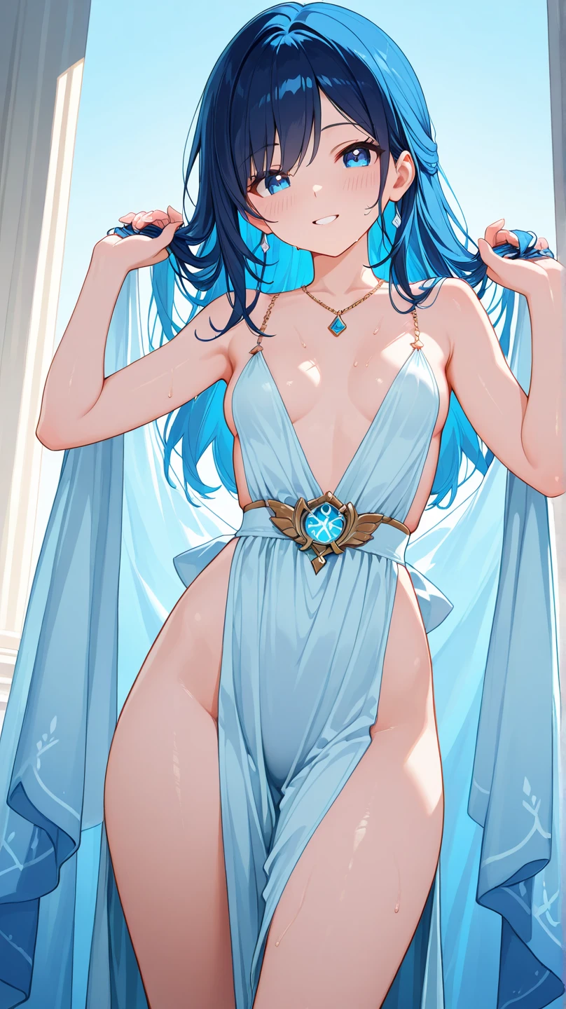 ((masterpiece)), (Highest quality), (work), Art Nouveau watercolors , Moon Goddess , Big Breasts，Robe，String，Show me your neck，Exposing shoulders，Showing your belly button，Camel toes are exposed，Big eyes, length, Thick eyelashes, Fuller lips, Dark red eyes, hair length and thick, High Ponytail, Chubby, Flower-like_background, Intricate designs and patterns in the style of Alphonse Mucha.From the butt