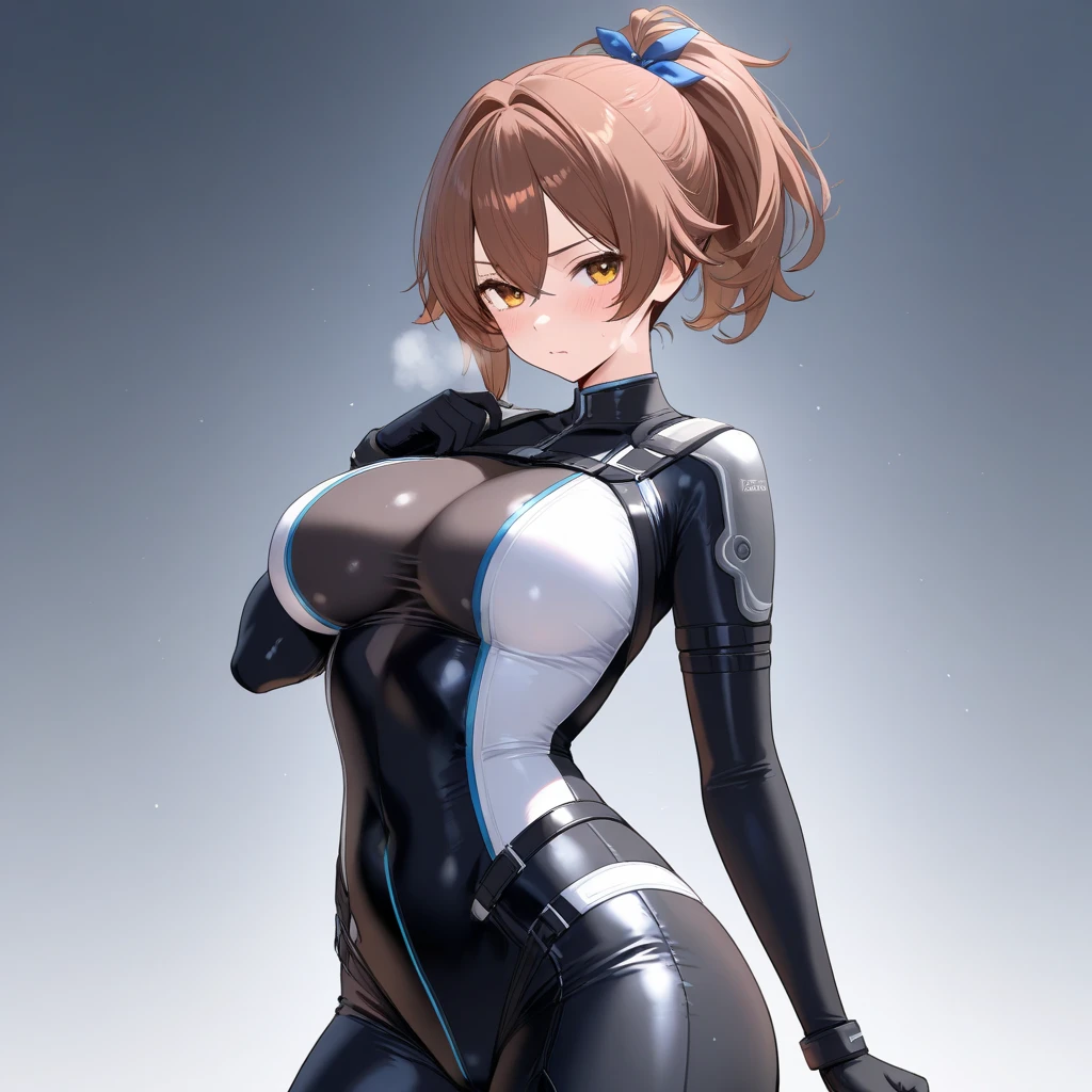 Fat face line, Makoto Niijima (Persona) Niijima Makoto (Persona), dark full bodysuit, laces, shoulder spikes
masterpiece, best quality, absurdres, ((Cylindrical body type)), Non-exposing bodysuit
((mature face)), ((big ass)), makoto niijima has become a mature woman, ((chubby upper body but small breasts)), 1girl, solo, ((height 150cm)), thick thighs, Bow legs, Beautiful face but chubby face, (((Chubby makoto niijima))), ((Stand up straight)), ((Full body)), (low head 1.5), A little chubby body type and small breasts, masterpiece, ((small breasts)), (thick legs), Full body+, Solo, Swollen face, 1 woman, thick thighs, solo, masterpiece, best quality, A chubby figure that seems real, smile,