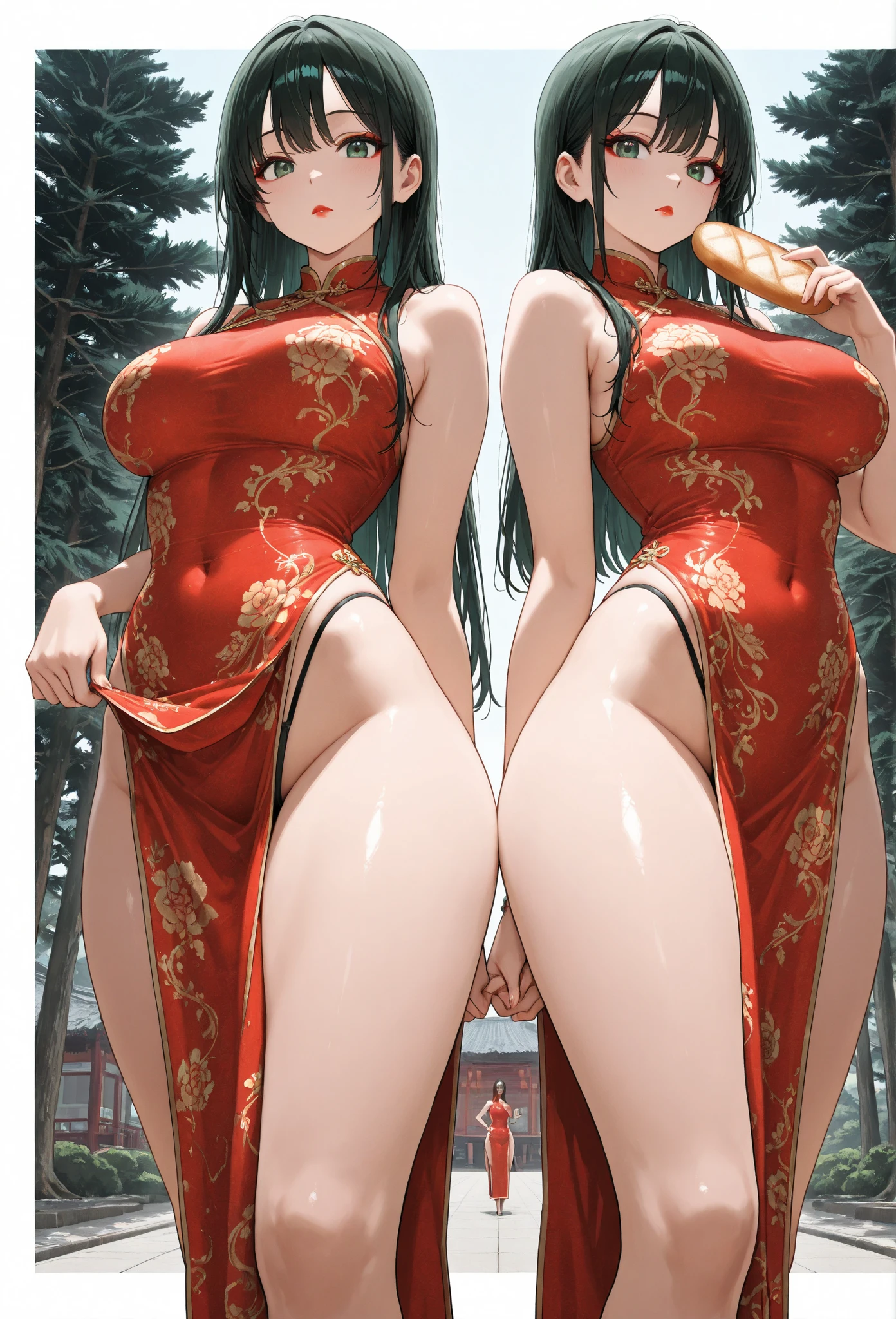 (8k ,Super detailed,Hyper-photorealism,The best masterpiece,Nature,Perfect work of art,Perfect female body),Two cute busty girls ,(large tities),Antique Flower Wedding,Antique Flower Wedding,Chinese red wedding dress,Phoenix Guanxia,Fashionable Hairstyle,Elegant and sexy bride,On a quaint street,Wear a sexy retro red wedding dress,Built-in thong,Large cleavage,,Stretch the meat,Sexy bulge,Exposure ,tit,full-body shot