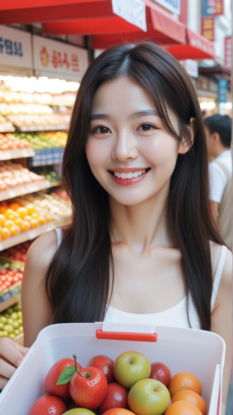 (highest quality、masterpiece、8k、Best image quality、whole body、Hyperrealism、Award-winning works)、(1 35 year old mature woman:1.2)、(35 year old mature woman:1.2)、(Slender body:1.1)、(Very large breasts bigger than a face:1.65)、The most elegant long wavy hairstyle、(Accentuate your body lines:1.1)、(Tight plain white t-shirt:1.2)、(Damaged Denim Shorts:1.1)、(Standing Elegantly:1.2)、(Meat specialty store:1.1)、(Blurred Background:1.1)、(The most natural and perfect meat specialty store:1.1)、Meat is sold in bulk、The most natural interior, Perfectly organized、(A shelf full of meat:1.1)、(A lot of meat is neatly lined up on the shelves..:1.1)、(Beautiful skin that shines Very brightly:1.4)、(Very bright:1.4)、walk gracefully down the aisle、(The most beautiful smile looks at me:1.2)、Upper body photo、Accurate anatomy、Big Breasts、Accentuate your body lines、Perfect Makeup、Long eyelashes、Bright lipstick、Beautiful glossy lips、Ultra HD glossy skin、Ultra-high definition, radiant skin、Ultra High Resolution Glossy Lips、(Ultra high resolution perfect beautiful teeth:1.2)、((Very realistic loads of semen))、((A whole body covered in a huge amount of semen:1.75))