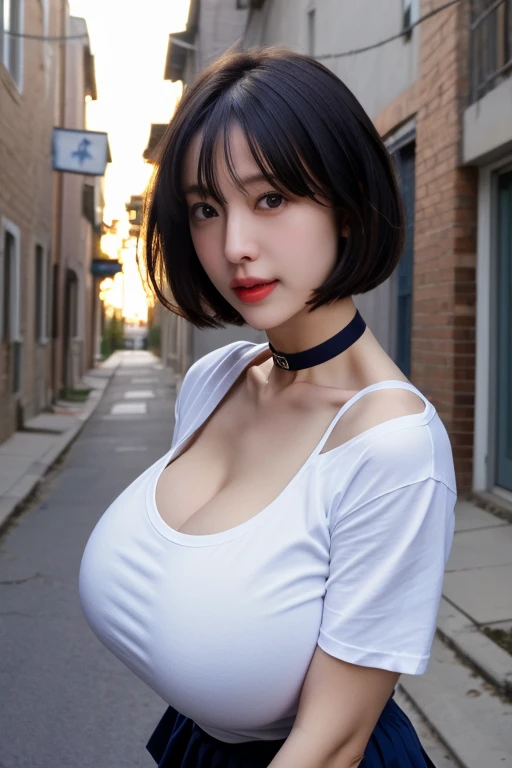 korean beauties, mixed korean, realistic, (((Best quality))), 8k, ((masterpiece)), (extremely delicate and beautiful), Highly detailed, ((Highly detailed face)), (Highly detailed eyes)) , Best quality, 1 girl, alone, (sportswear short t-shirt: 1.1), shiny skin, dark hair, (big breasts: 1.4), shorts, (exercising), in a park