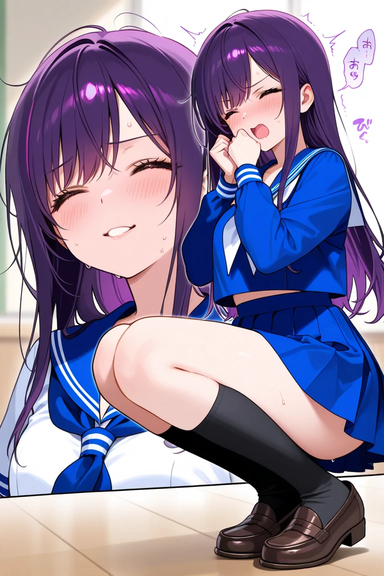 ((sexy girl ,sex, tentacle,school uniform)) ,nsfw, glamorous, voluptuous, curvy, black hair,on all fours