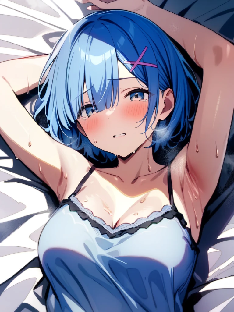 ((Masterpiece)), (Best Quality), (Details), (1 girl), (Condom Belt:1.2), Standing, Micro bikini, Mouth white liquid Front tie bikini top, (closed mouth:1.2), Anger,Big, Large amount of white liquid splatter, White liquid sticking, Hotel, Bed
