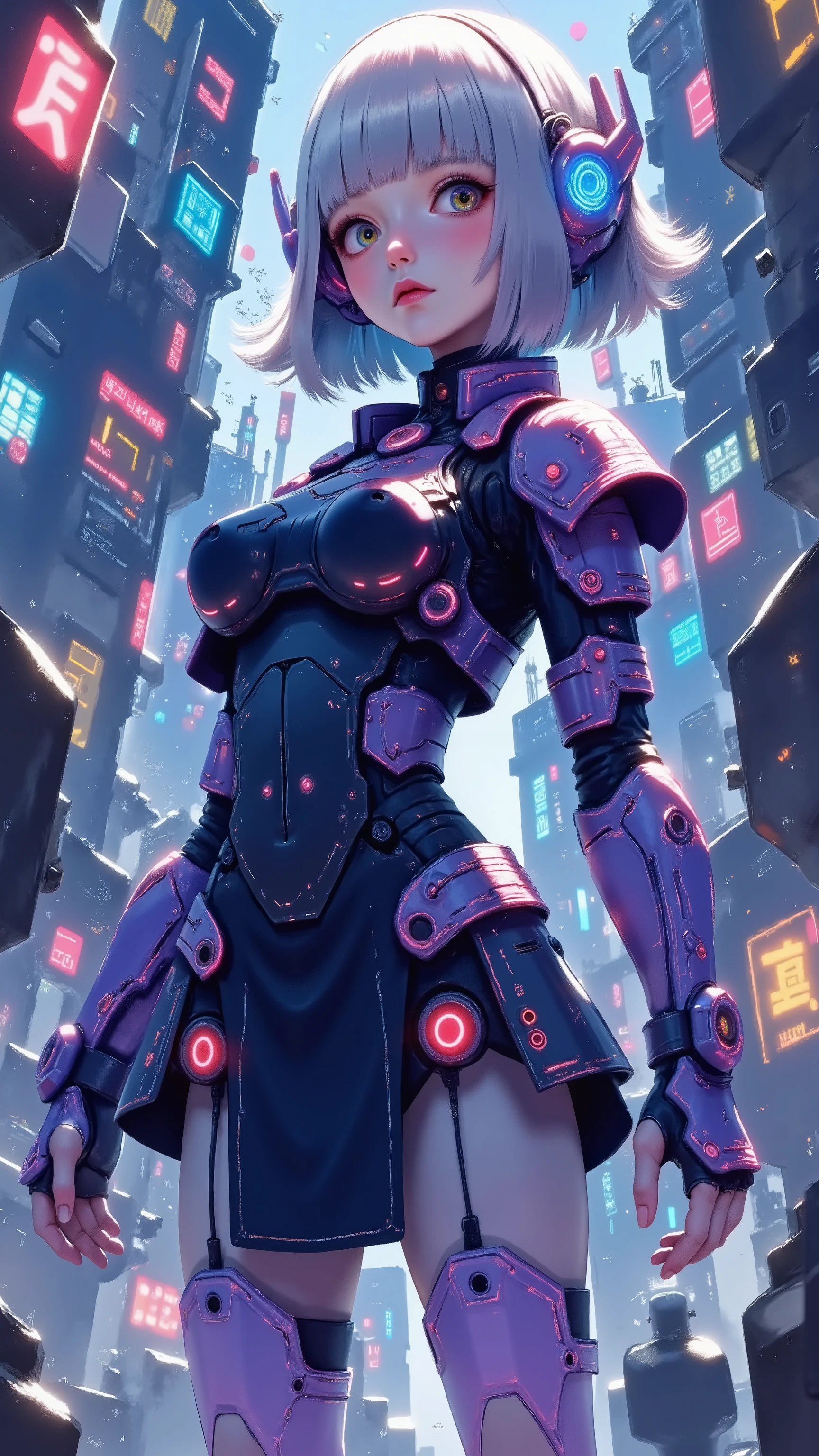1 girl, high definition, solo, ((A masterpiece with up to 16K resolution):1.6), (realistic, RAW Photo, best image quality: 1.4), Big Breasts, big butt, auroras, ARW, (cinematic experience, Best Photos :2.0, Super Detail.2.0), wallpaper, ( translucent virtual idol female :2.0), ( dance:2.0), (3D isometric illustration depicting a pop character with soft silver short bob hair), (android style hologram costume :2.0), ( cute android style costume :2.0), ( のポップキャラクターを描く 3Dアイソメトリックイラスト :2.0), (Brilliant Light:2.0), ( upper body close-up:2.0), (detailed face:2.0),