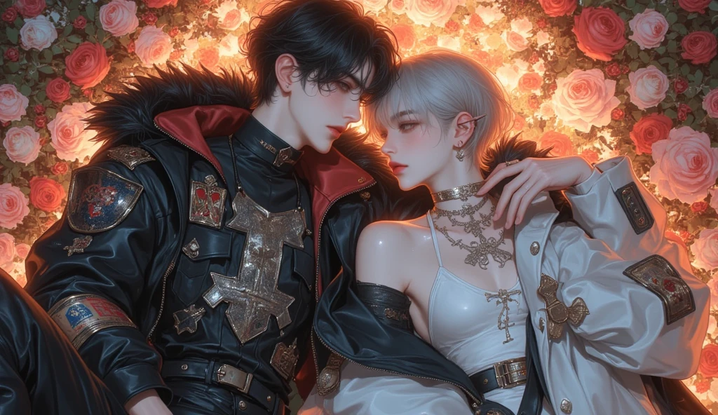 (tmasterpiece:1.2, top quality, high resolution ),full body,(slender boy:0.7 ) in bed with demon ????????:1.8,mature breasts:1.2, big breasts:0.6, ice blue hair, pixie cut, necklace and jewellery , femdom:1.8,((Dominating mistress,(???????? on top:1.1),(???????? Dominating boy:1.2), (???????? below boy helplessly:1.1) , ???????? chocking neck boy, ???????? touching crotch boy:1.4):1.2)。(电影灯光)