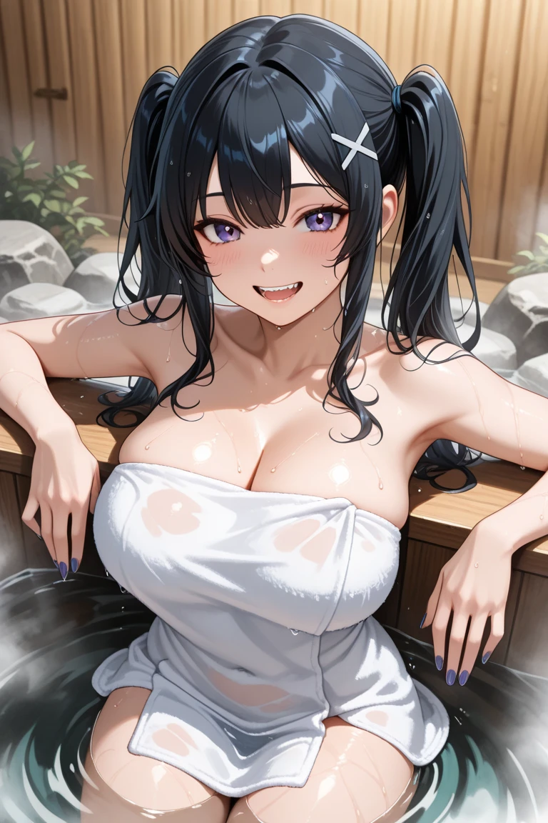 (masterpiece), best quality, (warm color:1.2), (warm lighting:1.2), full body, expressive eyes, beautiful elegant face, drunk expression, {{SakurajimaMai:1.2}}, ((Sakurajima Mai)), black hair, bangs, blue eyes, hairclips, bunny hairclip, 1 girl, looking at viewer, in bedroom, (((warm skin tone))), blushing, (sensual expression:1.2), smiling, (sensual pose:1.2), (high quality, 8k, 4K, High Contrast, masterpiece:1.2, 最high quality, Best aesthetics), (witch uniform:1.6), (open shirt:1.6), (large witches hat:1.8), Very detailed, (large round breasts:1.45), ((small perky nipples)), (muscular shoulders:1.3), (muscular arms:1.2), (curvy figure:1.3), (muscular body:1.4), (defined midriff:1.3), (abs:0.6), ((excessive cum on her entire body:1.4)), ((she is completely covered with cum)), ((cum on her face:1.6)), (she is holding a potion bottle:1.2)), (overflowing with thick white cum:1.2)