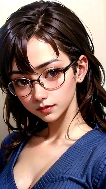 8k, best quality, masterpiece:1.2), (realistic, photo-realistic:1.37), ultra-detailed, 1 girl,cute, solo,beautiful detailed sky, cross earings, round glasses, fair skin, long luscious brown hair, black highlights, teeth braces, pink tank top, spaghetti straps, blue miniskirt, red lips, freckles, red sneakers, beutiful scenery
