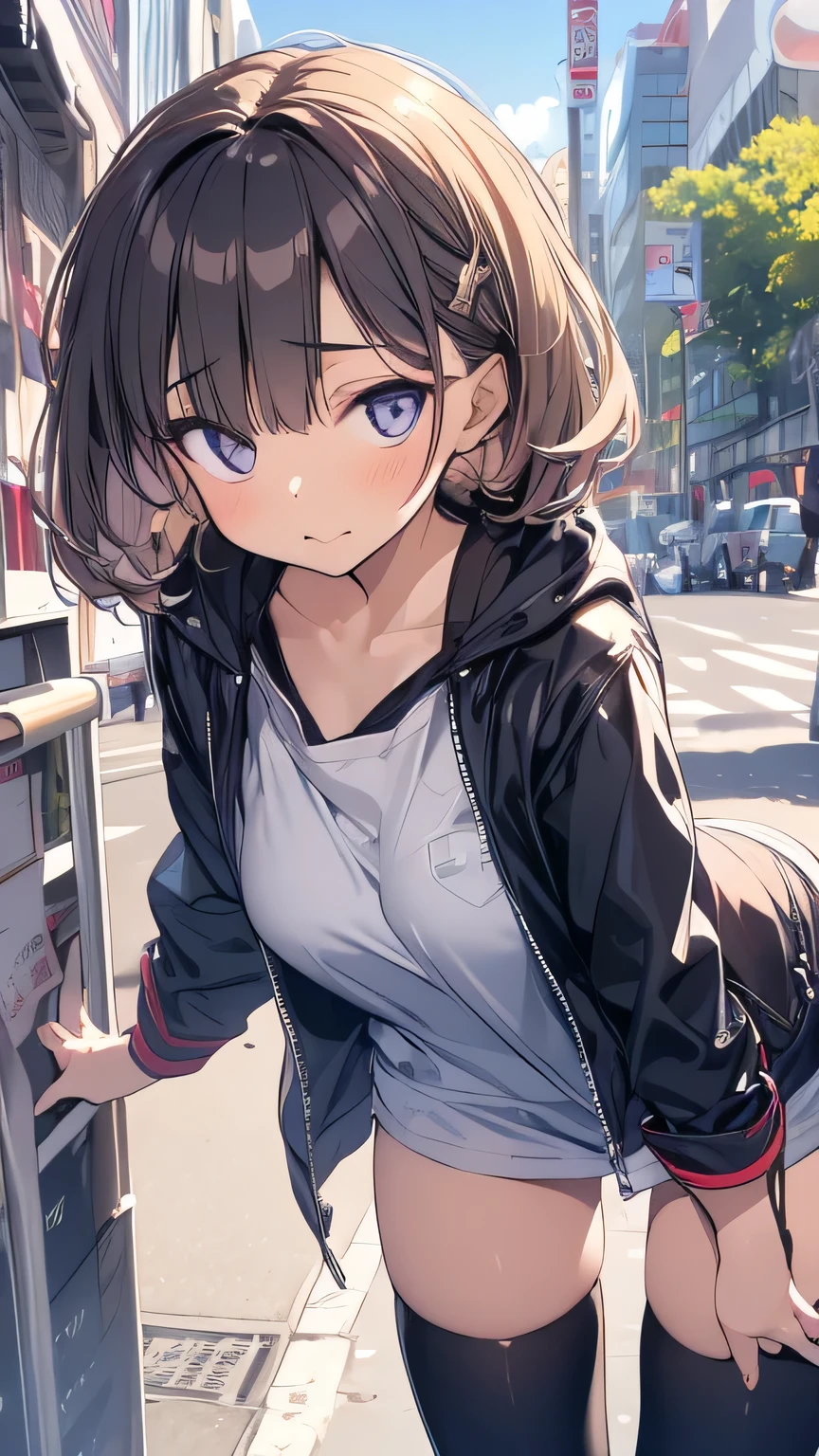 1 girl stylish cityscape motion line　Wearing Clothes
