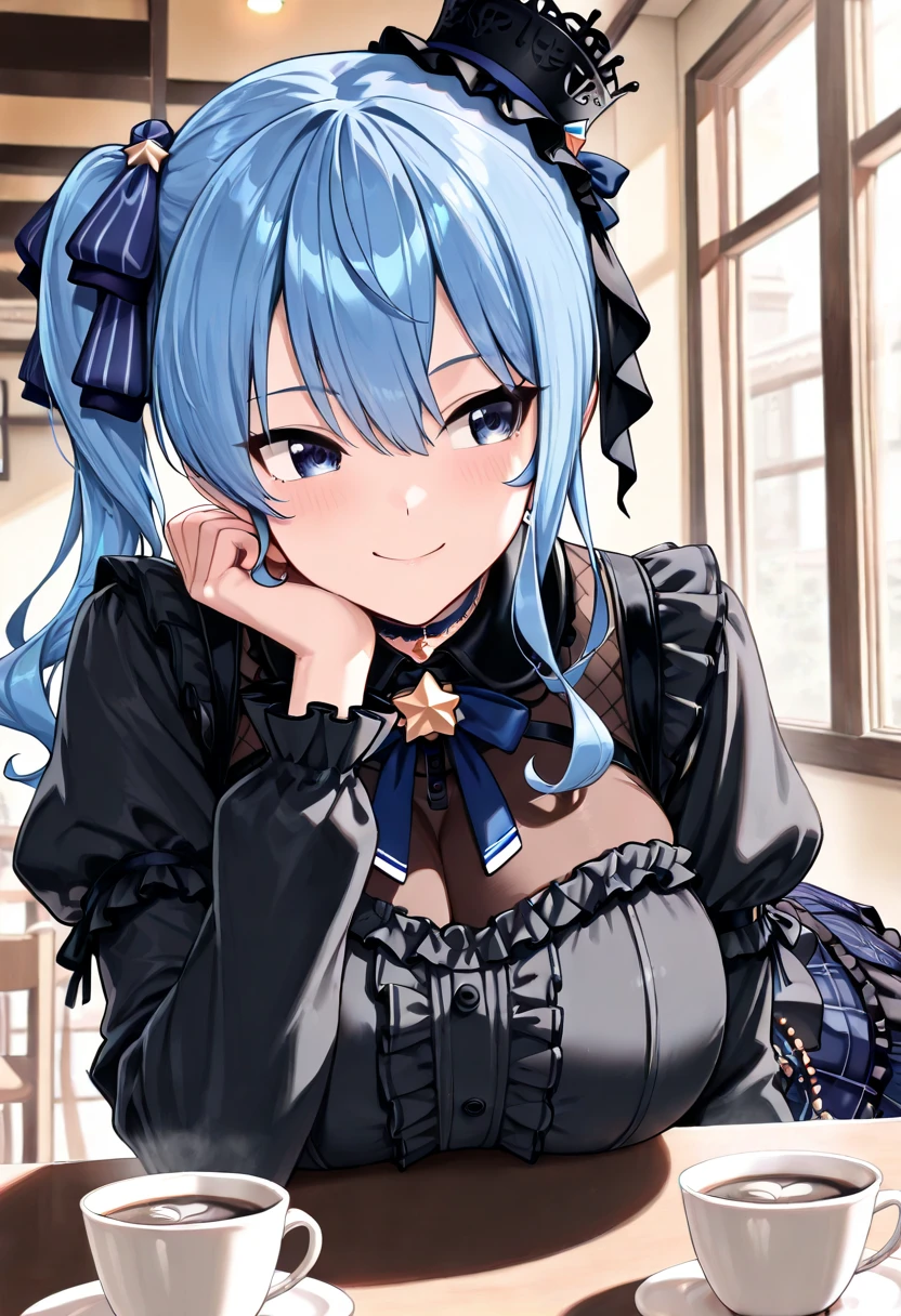(Absurd realistic structure details),(High resolution complex and detailed text quality),(High-resolution microstructure、High Poly 3D Rendering Correction),Methods of geometry,Careful explanatory anatomy,
BREAK,
1 person,Solo,(Cute:1.5),(Chibi:0.6),(kawaii:1.5),(Lori:0.5),( girl),Very detailed,colourfull,highest details,Clear skin,Beautiful skin,Shy,Very detailed,colourfull,highest details,Clear skin,Beautiful skin,Shy skin,1 beautiful girl,{Heterochromia,pale blue eyes,pale green eyes:1.9},star eye silhouette, BREAK,(pale blue hair, Medium length:1.4),(Side Ponytail,A little curly hair,Single-sided twisted blade,Princess Cut:1.3),(cleavage of the breast,Large breasts,Beautiful , gleaming skin,Clear skin, Beautiful skin,(best quality face),(Top quality glowing eyes),
BREAK (Black and Gold theme:1.4), ((Gothic Lolita Dressack military top):1.3), (black sundress with collar:1.4), (black multilayer skirt with red ruffles:1.4), (Black Peak Cap:1.4), ((Short sleeve, Bishop Sleeve):1.3), ((Gold epaulette, gold aiguilette):1.3), (Black Gloves:1.3), (double breasted dress:1.3), ((Lace, exquisite gold embroidery):1.2), (Dark brown pantyhose:1.3), (military boots with lace up:1.1),
BREAK (Red Theme:1.2), (Red tie:1.4), (red lines on dress:1.2),
BREAK,(Sunset), (There is a picture of a road made of electric wires and poles......, anime countryside landscape, Anime Background Art, Anime landscapes, very detailed illustration.", anime style cityscape, style of makoto shinkai, anime backgrounds, Anime landscapes, in the style of makoto shinkai, painted in anime painter studio:1.3),Waterfall,depth of fields,a closed mouth,(Osaka in Autumn:1.55), blush, bottles, (Look back:0.6), (Sexy Pose:1.2), (tilt head:1.1),
BREAK, (Dynamic Angle,from the front side:1.2), wakame,wakame,wakame,
BREAK,(Blurry background:1.3),(absurderes, hight resolution, Super Detail Art),cel shading,Clear Color, Lonely optical effect, Beautiful pictures, Bright glow, mystic atmosphere,(Close-up of girl:1.1), (Bright glow, Light particle effect, light leaks, Aerial effects:1.1), clean line drawings,Clear Color, Beautiful pictures,