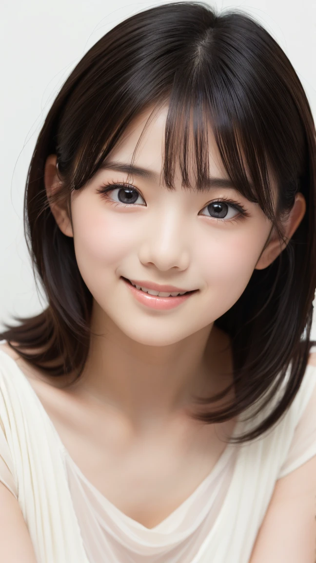 (8k), (highest quality: 1.2), (Realistic), (Realistic: 1.37), Ultra-high resolution, 1 girl, Head to knee photo、cute, smile, Mouth closed, Beautiful details, Beautiful Nose, whole body, Wet Hair, Giant Dulcefo, pork, , Large Breasts、Saggy breasts、Soft Breasts、Voluptuous thighs、Odd Eye、Heterochromia iridis