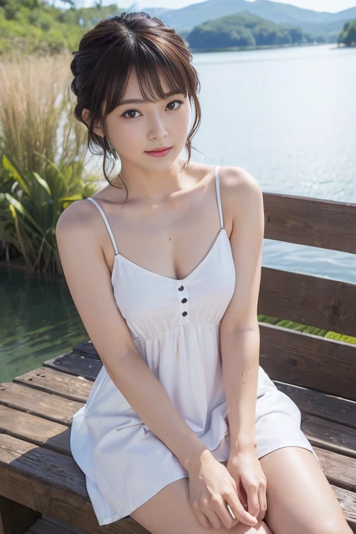 highest quality、masterpiece、park bench、(Photoreal:1.4)、((beautiful girl:1.6)), (Girl with small breasts)、16 years old、(small breasts:1.3)、(beautiful breasts)、((small breasts))、((BDSM))、open oxford shirt、pleated pread your legs、spread legs、Spread your legs apart、lace panties、beautiful girl、asian beauty、dark brown hair、((Super realistic details))、Portrait、very intricate details、realistic light、shining eyes、vivid details、surreal、8K、highest quality、masterpiece、very delicate and beautiful、Full body Esbian、