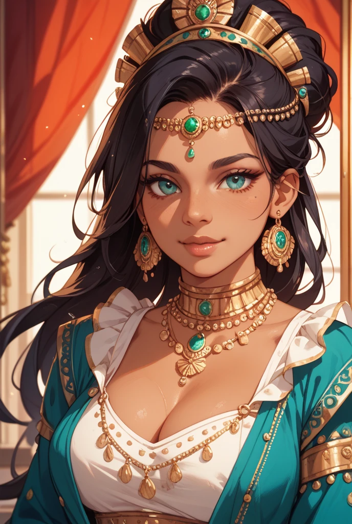 a beautiful woman with detailed facial features, wearing a green printed saree, gold jhumka earrings, seductive pose, wavy silky hair, perfect hourglass body, white skin, blue eyes, makeup, tattoo, (best quality,4k,8k,highres,masterpiece:1.2),ultra-detailed,(realistic,photorealistic,photo-realistic:1.37),detailed eyes,detailed lips,extremely detailed face,longeyelashes,average breasts,perfect body,vivid colors,detailed jewelry,
Glossy lipstick