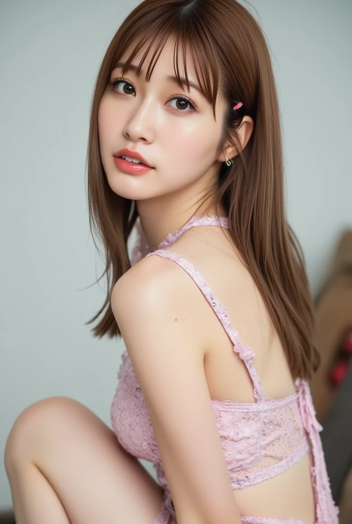 masterpiece、Highest quality、8k、Absurd、 (Upper Body:0.8)、Nudie Princess Dress、(milk:1.2) White-haired beautiful girl、choker、Earrings、Bangles、Cute face、Viewer&#39;s Eyes、smile、Ultra-realistic、High resolution、photograph、Film Grain、chromatic aberration、Sharp Focus、HDR、Face Light、Dynamic Lighting、Cinematic Lighting、Professional Shadows、Simple Background、(Dull background:1.4)、Most detailed、Very detailed、Ultra-detailed、Detailed explanation、Real Skin、Delicate facial features、Detailed face and eyes、Sharp pupils、Realistic pupils