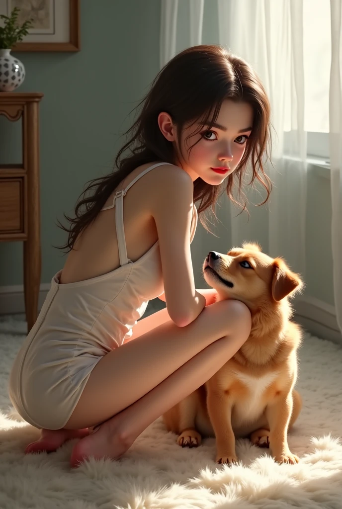 masterpiece、(((fullnude)))、((((fullnudeヌード)))、(((Don't wear pants、Bestiality、Doggie style、Mating with dogs)))、((low angles)))、outdoor exposed girl、A detailed eye、超hight resolution(reality:1.4)very extremely beautiful, Beautiful skins, A slender,skinny body、small tits、Smaller chest、((being thin、concave abdomen))、thin and long legs、 (A hyper-realistic), (hight resolution), (8K), (ighly detailed), (ultra-detailliert), 详细的脸,、NSFW、Obsceneness、obscene、(((art by)))、gaping vagina