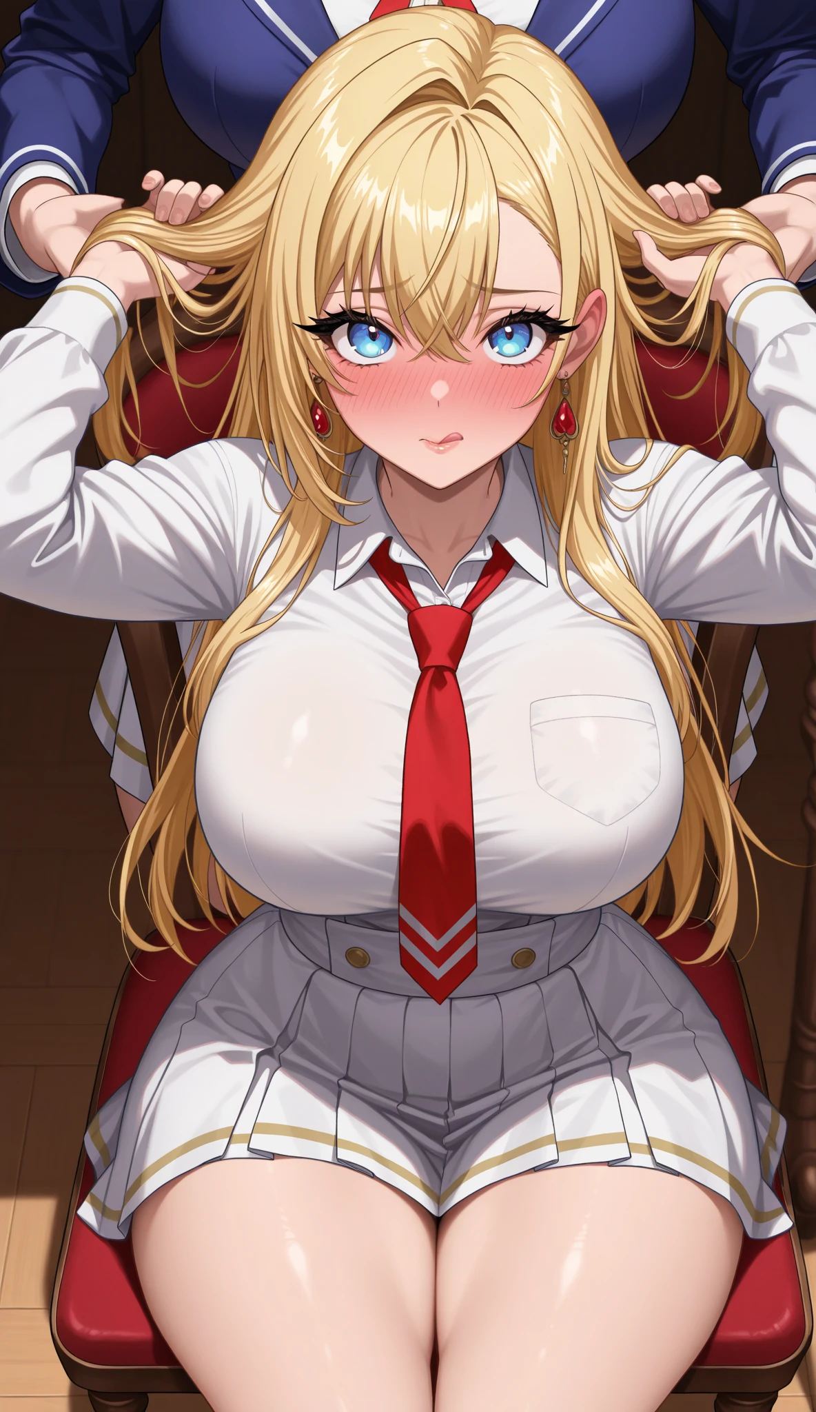 Baby face Big tits Neat and clean Blonde Long hair Beautiful girl Lolita clothes Squatting cowgirl Open legs Very thin beautiful legs 8k image quality Sexy body shape Looking at the whites of the eyes Screaming with wide open mouth Anyway big boobs Gesture of thrusting hips forward With cat ears and tail Provoking Pervert Exhibitionism Drenched Temptation Peeing estrus