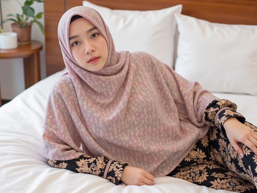 two village women, 20 years old, wearing hijab, giant breasts, sitting on a hotel bed, holding a friend's breasts, beautiful picture, beautiful face, blue eyes, body goals, smooth and white skin, film quality, very realistic ,