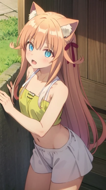 (highest quality, 8k, ultra high resolution, absurd:1.2), (Yuuki Asuna - Sword Art Online), ( long and beautiful hair, honey eyes, adult, mature, blush, shy, cute ), (standing by the lake in the forest )、wallpaper、((Completely naked)),(((pubic hair))),、(The wind flipped my skirt and exposed my butt.........................、touch your butt with both hands、pink floral lace panties)、