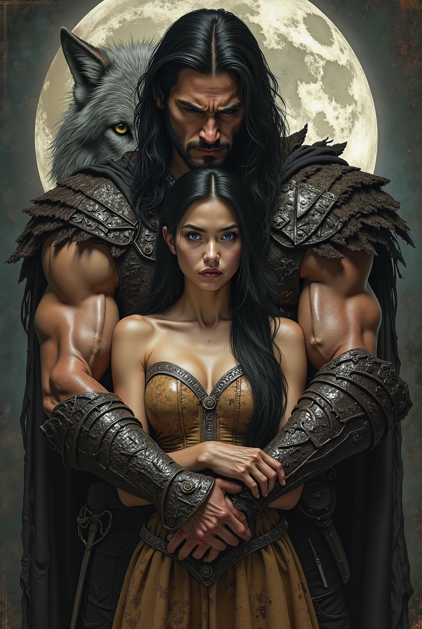 arafed woman in a black dress standing next to a werewolf, abaddon and magali villeneuve, angry high moral sexy werewolf, boris vallejo and tom bagshaw, artgerm and genzoman, wlop and artgerm, by tom bagshaw and boris vallejo, dark fantasy style art, artgerm and grek rutkowski