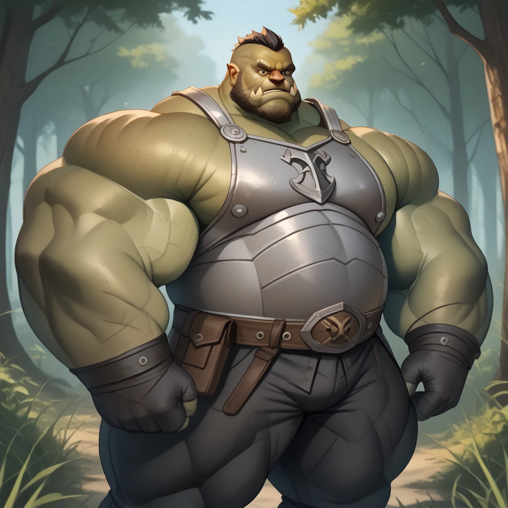 score_9, score_8_up, score_7_up, solo, male focus, chubby male, orc, green skin, tusks, beard, outdoors, micro armor , shoulder armor, breastplate, upper body , pauldrons, day, boots ,  (( black tight shorts )) , full body , laying spread legs , His body was wet with cum
