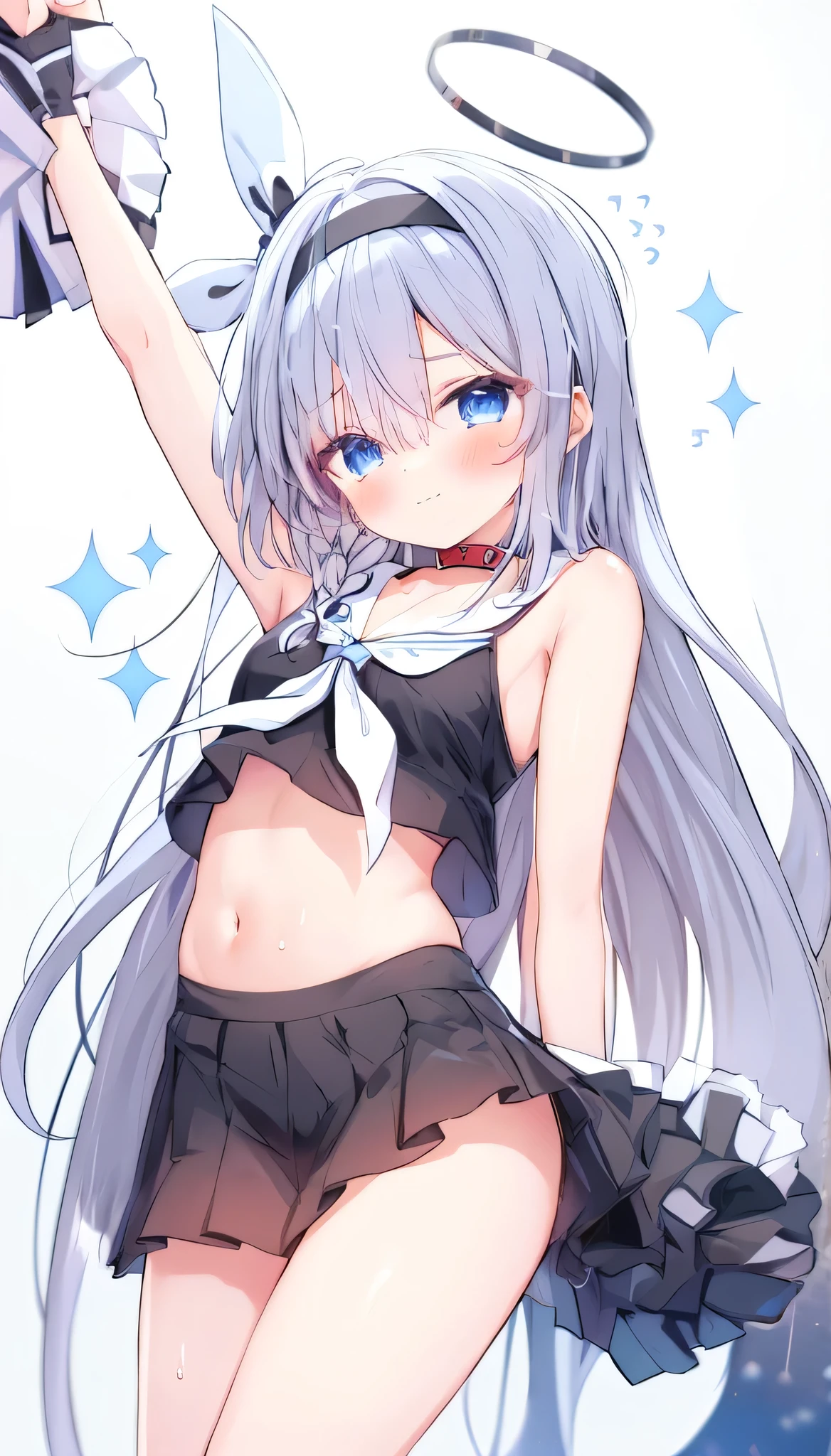 High Quality,<lora:rosmontis:0.8>,1girl,green eyes,animal ears,cat girl,long hair,bangs,looking at viewer,cat ears,animal ear fluff,white_hair,small breast,closed mouth,
<lora:holding twintails:1>,(holding twintails),(holding hair),(twintails),((very long hair)),absurdly long,simple background,kneeling,