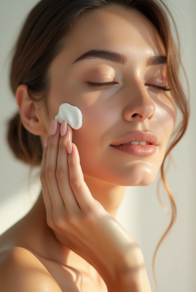 woman doing skincare with foam
